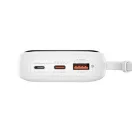 Baseus Qpow Pro+ gyorstöltő powerbank 10000 mAh, 22.5W, beépített USB-C kábel, fehér