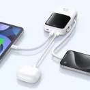 Baseus Qpow Pro+ gyorstöltő powerbank 10000 mAh, 22.5W, beépített USB-C kábel, fehér