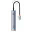 Baseus UltraJoy 5-Port HUB AIR dokkoló állomás, 1xHDMI, 2xUSB-A, 1xUSB-C, 1xRJ45, szürke