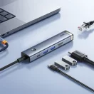 Baseus UltraJoy 5-Port HUB AIR dokkoló állomás, 1xHDMI, 2xUSB-A, 1xUSB-C, 1xRJ45, szürke