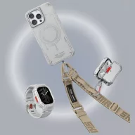   Skinarma Mecha AirPods Pro 2 tok karabinerrel, Frost, fehér-piros