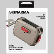   Skinarma Mecha AirPods Pro 2 tok karabinerrel, Champagne, bézs-piros
