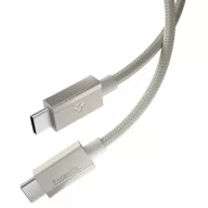  Spigen EB6015CC USB-C-USB-C töltő- és adatkábel, 60W, 1,5m, Natural Titanium, bézs