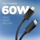 Spigen EB6015CC USB-C-USB-C töltő- és adatkábel, 60W, 1,5m, Black, fekete