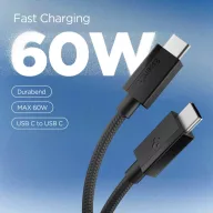  Spigen EB6015CC USB-C-USB-C töltő- és adatkábel, 60W, 1,5m, Black, fekete