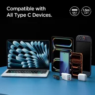   Spigen EB6015CC USB-C-USB-C töltő- és adatkábel, 60W, 1,5m, Black, fekete