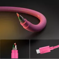  Spigen EB6010CC USB-C-USB-C töltő- és adatkábel, 60W, 1m, Pink, rózsaszín