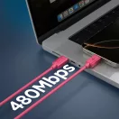 Spigen EB6010CC USB-C-USB-C töltő- és adatkábel, 60W, 1m, Pink, rózsaszín