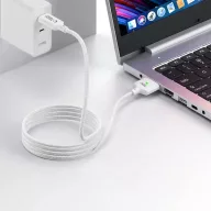   Tech-Protect MMC01 UltraBoost Macbook töltő, USB-C, MagSafe 3, 140W, 200cm, fehér