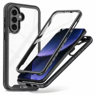   Tech-Protect Defense Samsung Galaxy A37 / A36 / A56 hátlap tok kijelző védelemmel, ütésálló, áttetsző-fekete