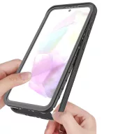   Tech-Protect Defense Samsung Galaxy A37 / A36 / A56 hátlap tok kijelző védelemmel, ütésálló, áttetsző-fekete