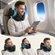   Tech-Protect ComfortRest utazó párna / nyakpárna memóriahabbal, állítható pánttal, fekete