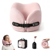   Tech-Protect ComfortRest utazó párna / nyakpárna memóriahabbal, állítható pánttal, rózsaszín