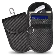   Tech-Protect KLR100 RFID blokkoló kulcstartó tok / táska, Carbon, fekete (autó kulcshoz, bankkártyához)
