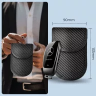   Tech-Protect KLR100 RFID blokkoló kulcstartó tok / táska, Carbon, fekete (autó kulcshoz, bankkártyához)