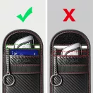 Tech-Protect KLR100 RFID blokkoló kulcstartó tok / táska, Carbon, fekete-piros (autó kulcshoz, bankkártyához)