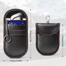 Tech-Protect KLR100 RFID blokkoló kulcstartó tok / táska, Carbon, fekete-piros (autó kulcshoz, bankkártyához)