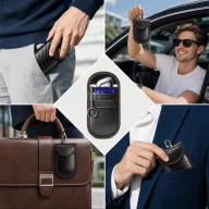   Tech-Protect KLR100 RFID blokkoló kulcstartó tok / táska, Carbon, fekete-piros (autó kulcshoz, bankkártyához)
