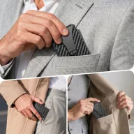   Tech-Protect Thorn RFID blokkoló kártyatartó, Carbon, fekete (bankkártyához)