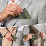   Tech-Protect Thorn RFID blokkoló kártyatartó, zöld-fekete (bankkártyához)