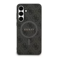   Guess Leather 4G Colored Ring Classic Logo MagSafe Samsung Galaxy S25 FE kemény hátlap tok, fekete