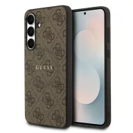   Guess Leather 4G Colored Ring Classic Logo MagSafe Samsung Galaxy S25 FE kemény hátlap tok, barna