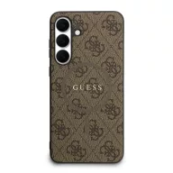  Guess Leather 4G Colored Ring Classic Logo MagSafe Samsung Galaxy S25 FE kemény hátlap tok, barna
