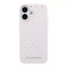 Karl Lagerfeld PU Perforated Gold Dots Apple iPhone 17 mágneses tok, MagSafe, rózsaszín-arany