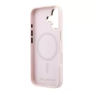   Karl Lagerfeld PU Perforated Gold Dots Apple iPhone 17 mágneses tok, MagSafe, rózsaszín-arany