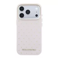   Karl Lagerfeld PU Perforated Gold Dots Apple iPhone 17 Pro mágneses tok, MagSafe, rózsaszín-arany
