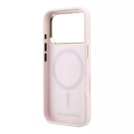   Karl Lagerfeld PU Perforated Gold Dots Apple iPhone 17 Pro mágneses tok, MagSafe, rózsaszín-arany