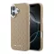 Karl Lagerfeld PU Perforated Gold Dots Apple iPhone 17 mágneses tok, MagSafe, bézs-arany