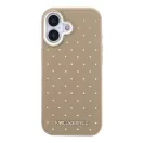 Karl Lagerfeld PU Perforated Gold Dots Apple iPhone 17 mágneses tok, MagSafe, bézs-arany