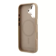   Karl Lagerfeld PU Perforated Gold Dots Apple iPhone 17 mágneses tok, MagSafe, bézs-arany