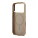 Karl Lagerfeld PU Perforated Gold Dots Apple iPhone 17 Pro mágneses tok, MagSafe, bézs-arany