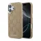 Karl Lagerfeld PU Perforated Monogram Apple iPhone 17 mágneses tok, MagSafe, bézs-arany