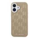 Karl Lagerfeld PU Perforated Monogram Apple iPhone 17 mágneses tok, MagSafe, bézs-arany