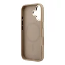 Karl Lagerfeld PU Perforated Monogram Apple iPhone 17 mágneses tok, MagSafe, bézs-arany