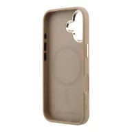   Karl Lagerfeld PU Perforated Monogram Apple iPhone 17 mágneses tok, MagSafe, bézs-arany