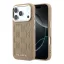 Karl Lagerfeld PU Perforated Monogram Apple iPhone 17 Pro mágneses tok, MagSafe, bézs-arany