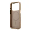 Karl Lagerfeld PU Perforated Monogram Apple iPhone 17 Pro mágneses tok, MagSafe, bézs-arany