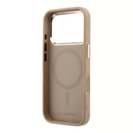   Karl Lagerfeld PU Perforated Monogram Apple iPhone 17 Pro mágneses tok, MagSafe, bézs-arany