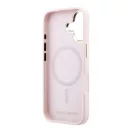 Karl Lagerfeld PU Perforated Monogram Apple iPhone 17 mágneses tok, MagSafe, rózsaszín-arany