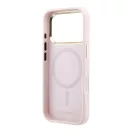 Karl Lagerfeld PU Perforated Monogram Apple iPhone 17 Pro mágneses tok, MagSafe, rózsaszín-arany