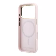   Karl Lagerfeld PU Perforated Monogram Apple iPhone 17 Pro Max mágneses tok, MagSafe, rózsaszín-arany