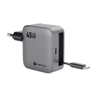   Forcell F-Energy VT-R5 USB-C hálózati töltő adapter USB-C kábellel, QC4.0, 3A, 45W, ezüst