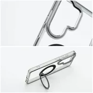   Samsung Galaxy A56 tok, gyűrűs kitámasztóval, kameravédő peremmel, MagSafe, átlátszó-fekete