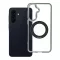 Samsung Galaxy A57 tok, gyűrűs kitámasztóval, kameravédő peremmel, MagSafe, átlátszó-fekete