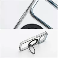   Apple iPhone 13 Pro tok, gyűrűs kitámasztóval, kameravédő peremmel, MagSafe, átlátszó-fekete