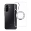Samsung Galaxy A17 / Galaxy A18 tok, gyűrűs kitámasztóval, kameravédő peremmel, MagSafe, átlátszó-fehér